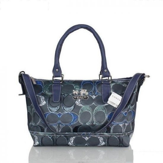 Coach Logo In Monogram Small Navy Totes BYF | Coach Outlet Canada - Click Image to Close